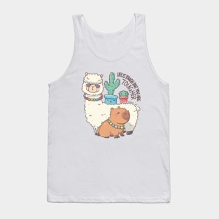 Life is tough but you are tougher - Alpaca Capybara Cactus Gang Tank Top